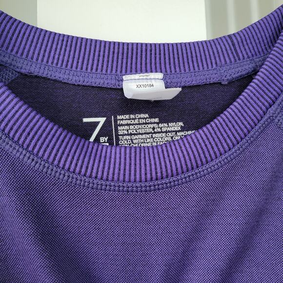 Z by Zella Long Sleeve Stretch Crop Activewear Purple/Black Women Sz L - Picture 11 of 11